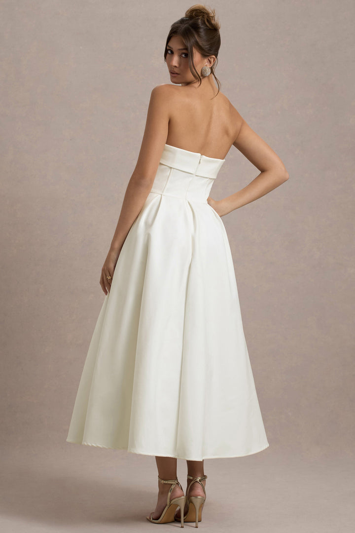 ANNE | Schulterfreies Midikleid für Hochzeitsgäste
