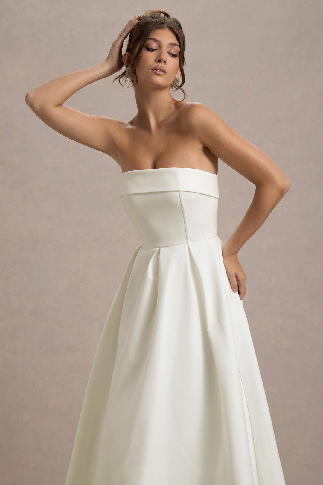 ANNE | Schulterfreies Midikleid für Hochzeitsgäste