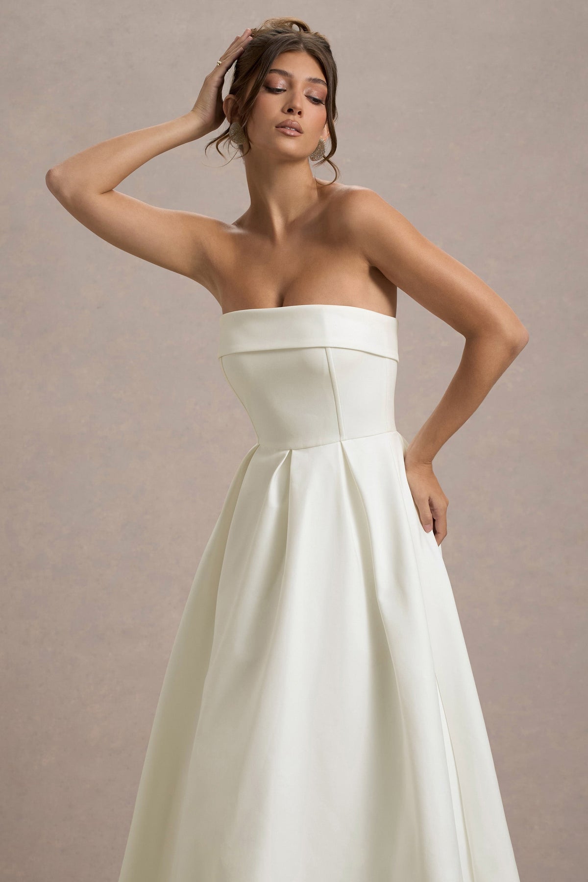 ANNE | Schulterfreies Midikleid für Hochzeitsgäste