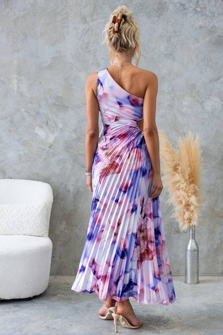 ELLA | One-Shoulder Plissee Midikleid für Hochzeitsgäste
