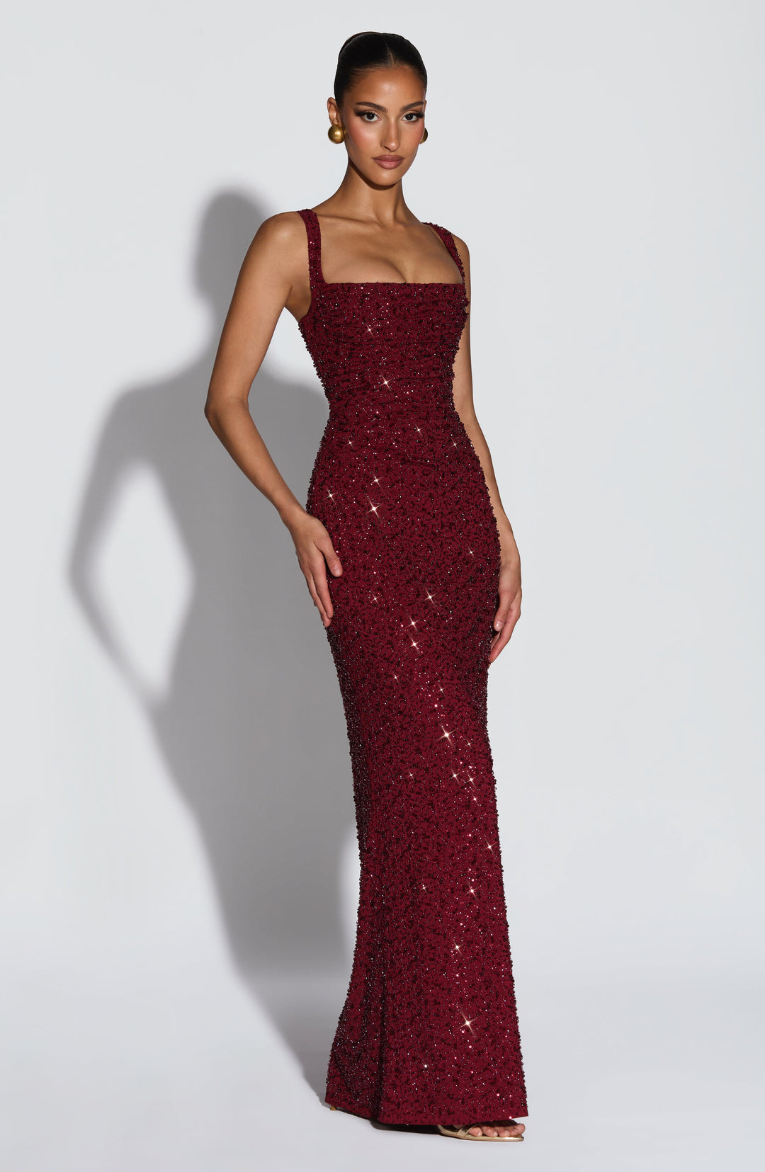 ROSALIND | Glamouröses Maxikleid mit Eckigem Ausschnitt