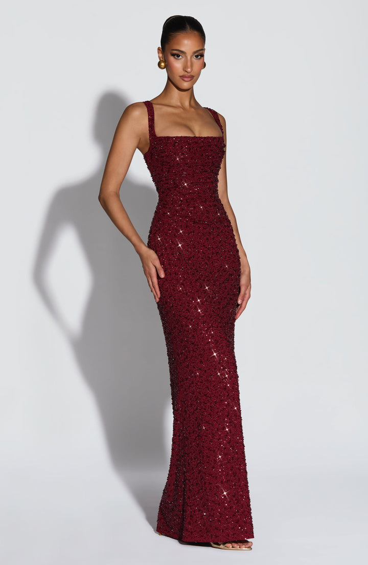 ROSALIND | Glamouröses Maxikleid mit Eckigem Ausschnitt