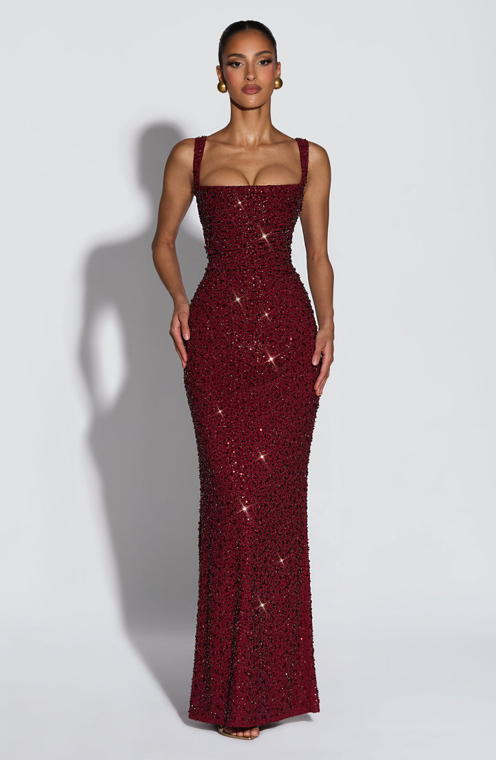 ROSALIND | Glamouröses Maxikleid mit Eckigem Ausschnitt