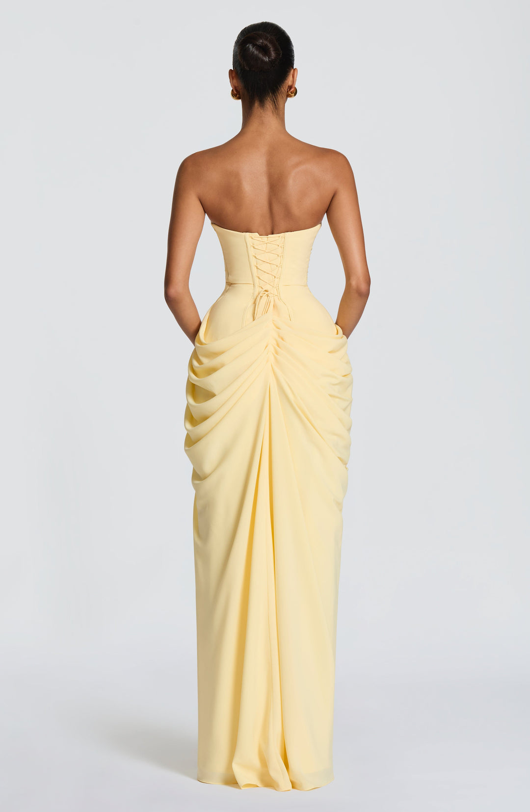 HANNAH | Drapiertes Maxikleid mit Schlitz für Hochzeitsgäste