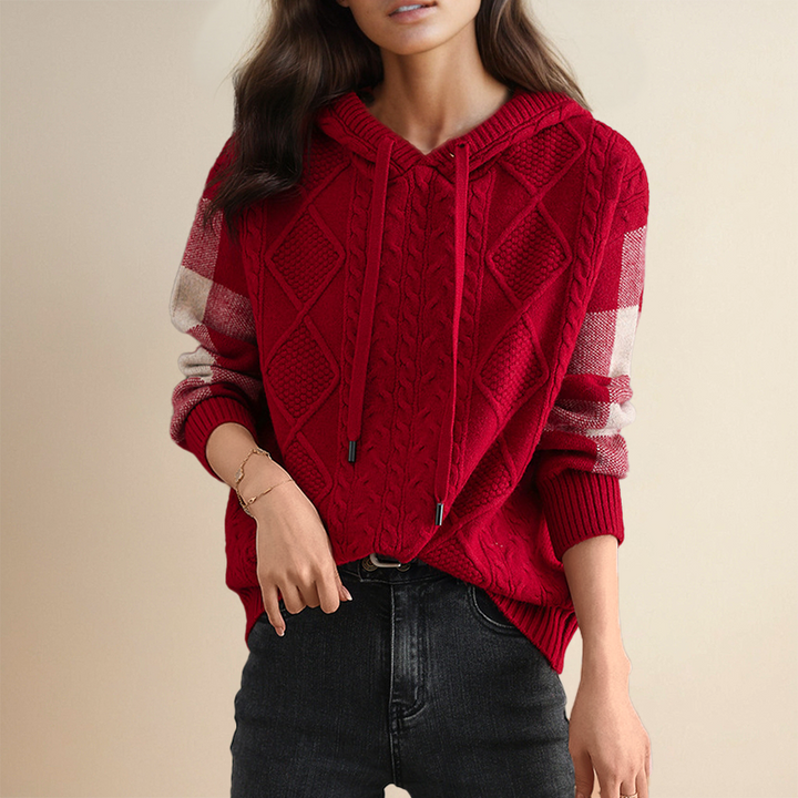 Emily | Kapuzenpullover aus Zopfstrick