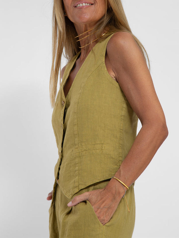 Aira - Ensemble Gilet mit Knöpfen & Weite Hose