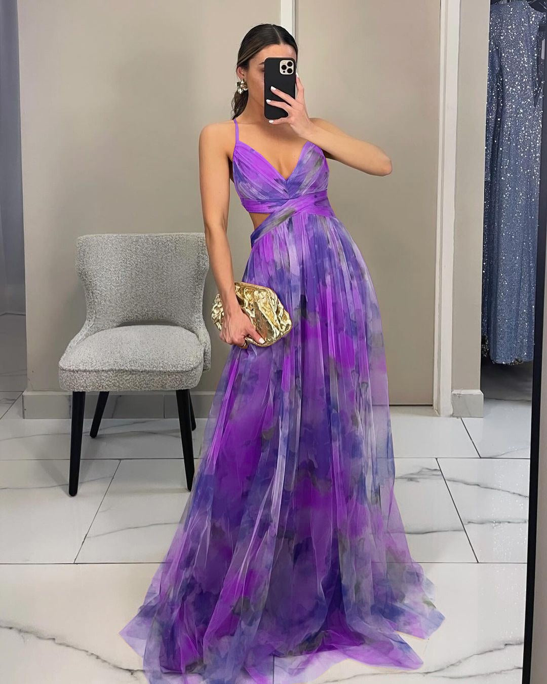 GISELLE | Fließendes Chiffon Maxikleid für Hochzeitsgäste