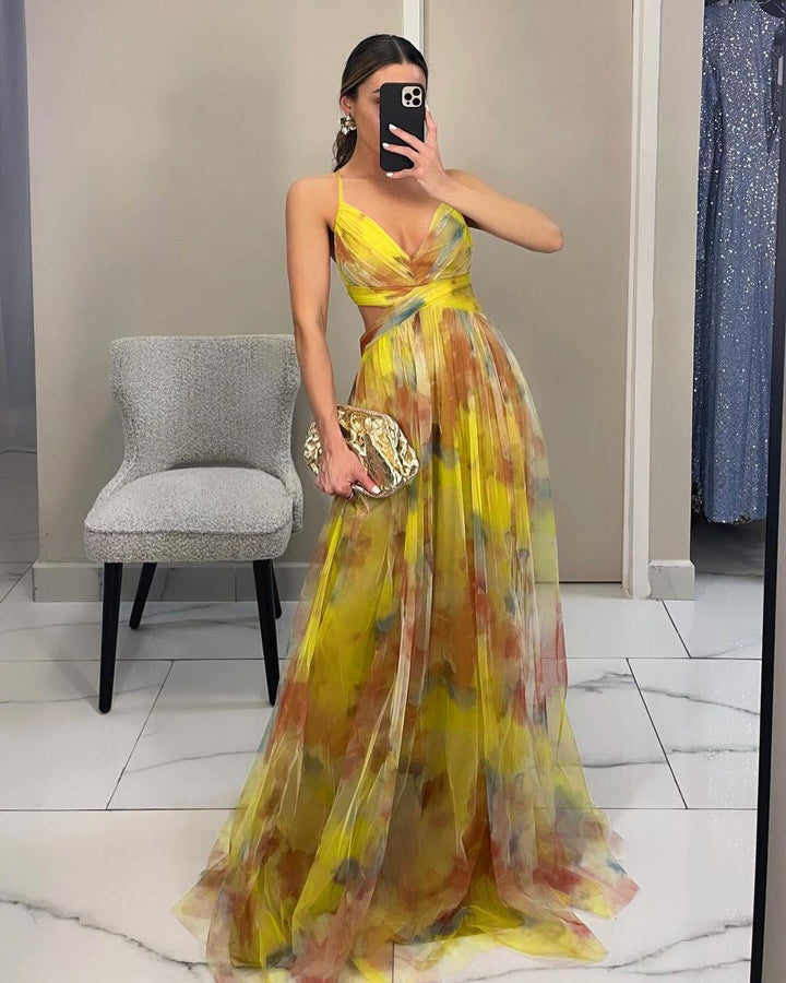 GISELLE | Fließendes Chiffon Maxikleid für Hochzeitsgäste