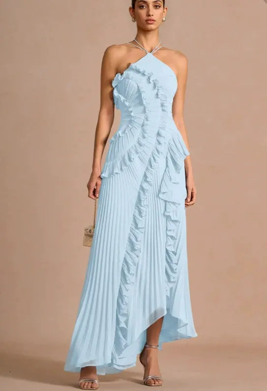 LIYANA | Elegantes Rüschen Maxikleid für Hochzeitsgäste