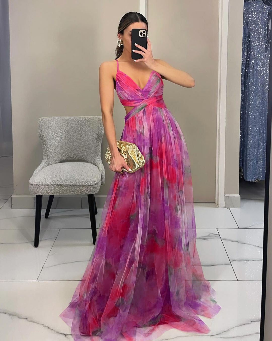 GISELLE | Fließendes Chiffon Maxikleid für Hochzeitsgäste