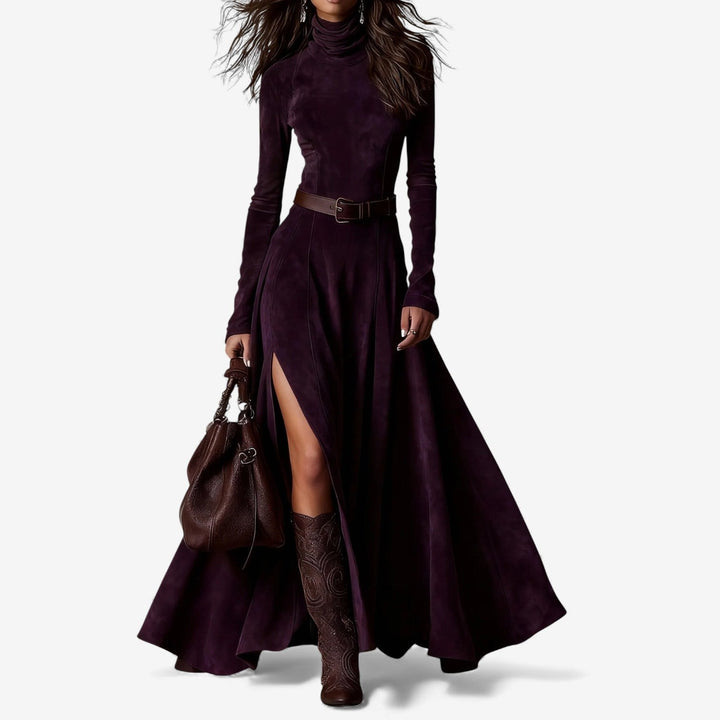 Élodie | Elegantes langes Kleid mit inkludiertem Gürtel