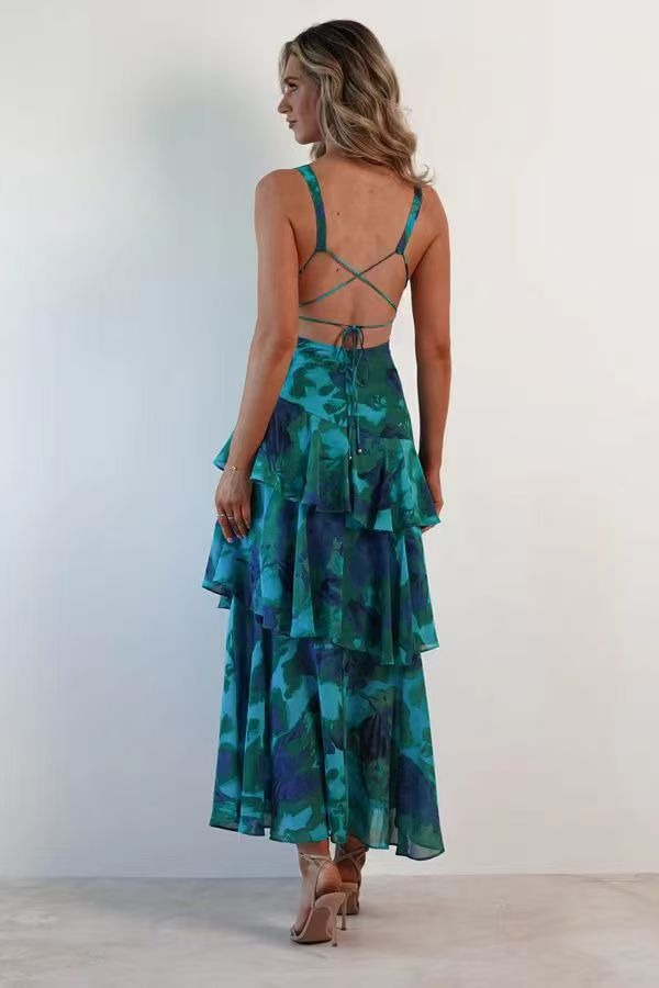 LISA | Florales Volant Maxikleid für die Sommerhochzeit