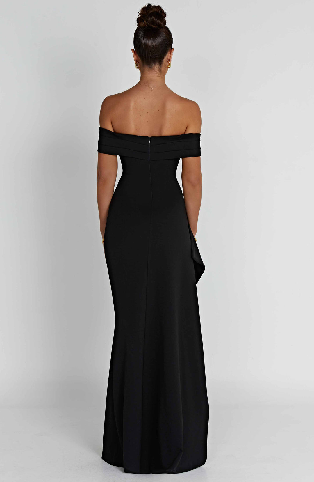 KIM | Off-Shoulder Satin Maxikleid für Hochzeitsgäste
