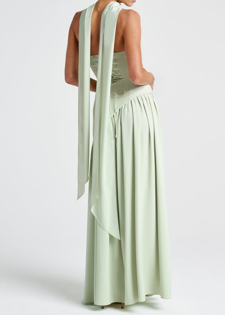 LINA | Trägerloses Maxikleid mit Schlitz für Hochzeitsgäste