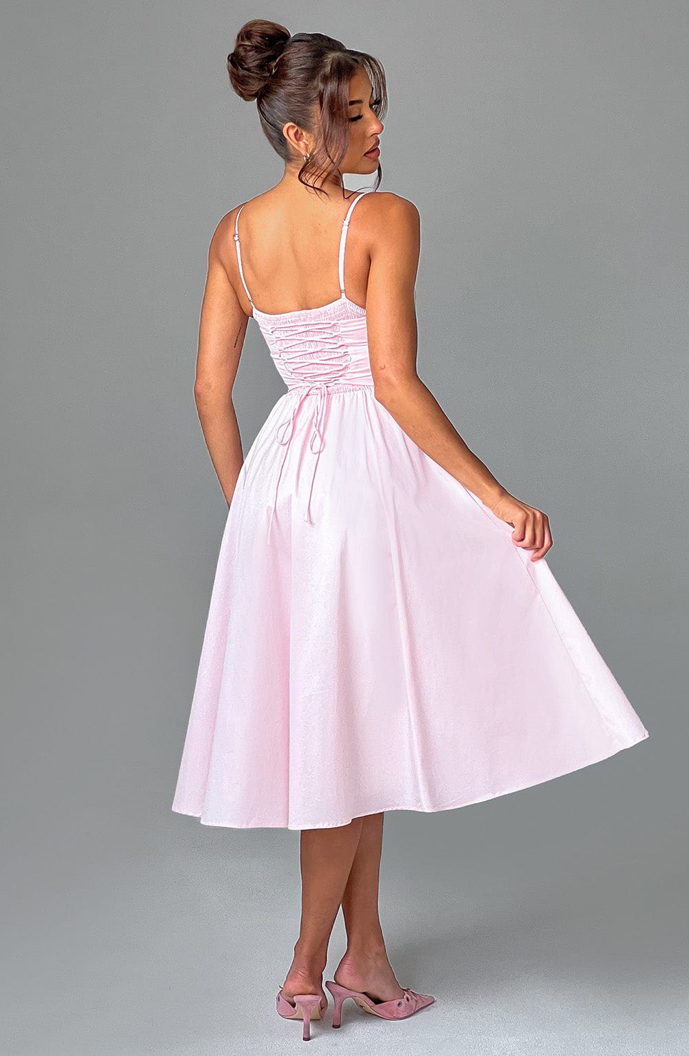 MAILEEN | Elegantes Corsage Midikleid für Hochzeitsgäste