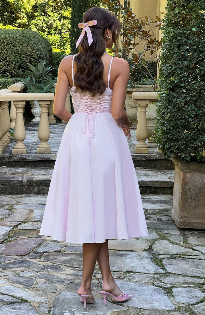 MAILEEN | Elegantes Corsage Midikleid für Hochzeitsgäste