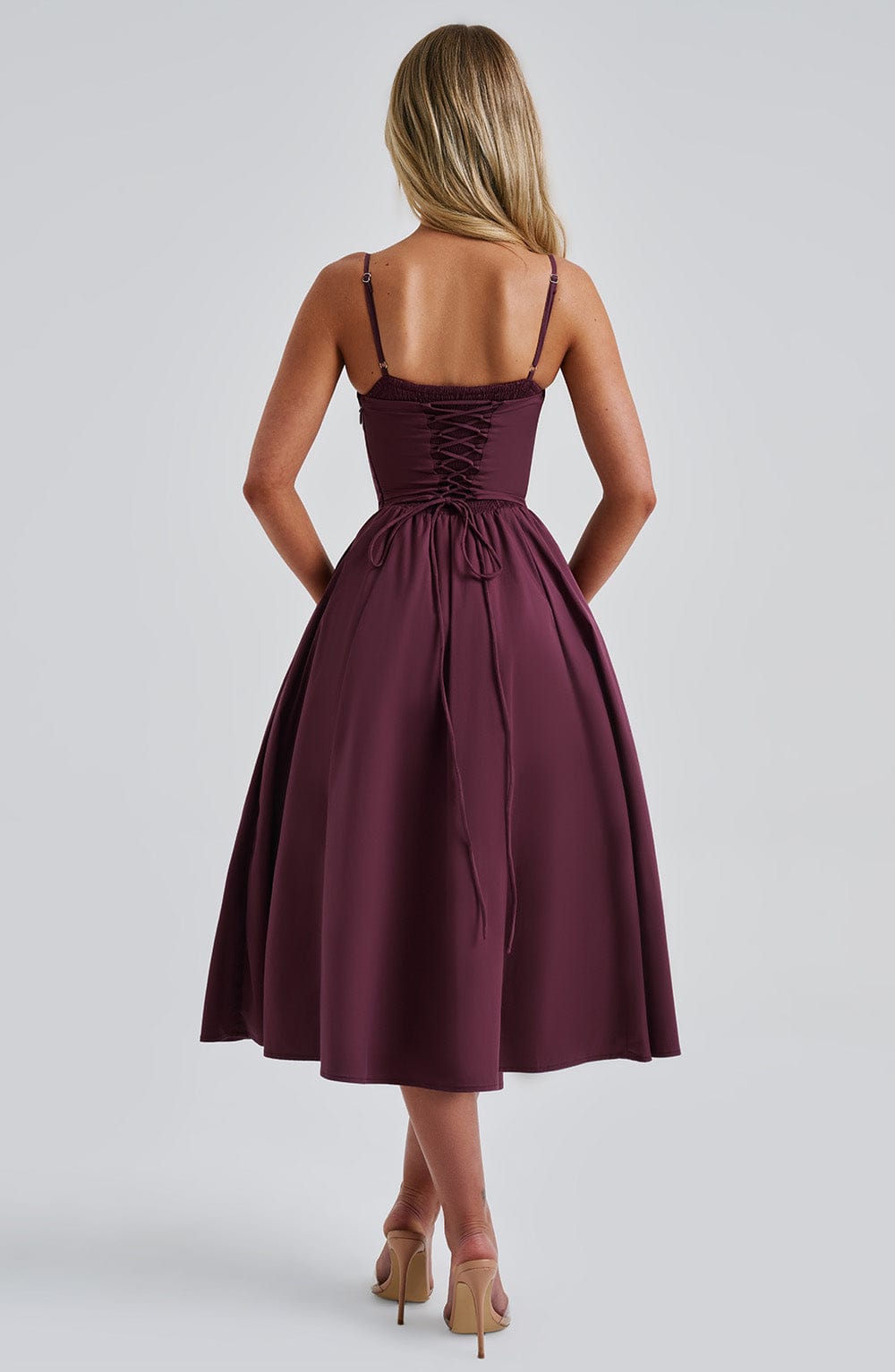 MAILEEN | Elegantes Corsage Midikleid für Hochzeitsgäste