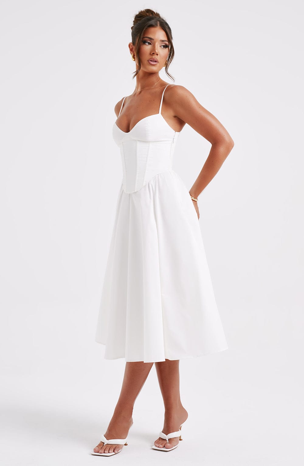 MAILEEN | Elegantes Corsage Midikleid für Hochzeitsgäste