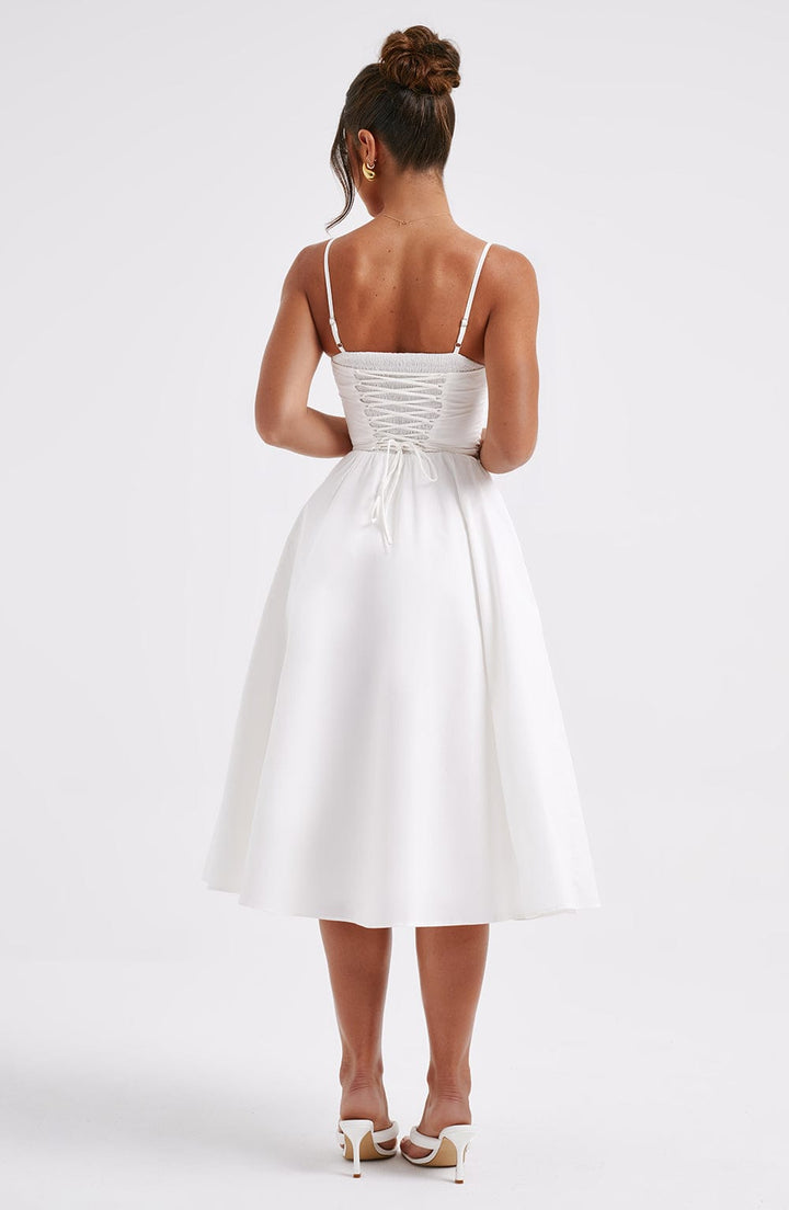 MAILEEN | Elegantes Corsage Midikleid für Hochzeitsgäste
