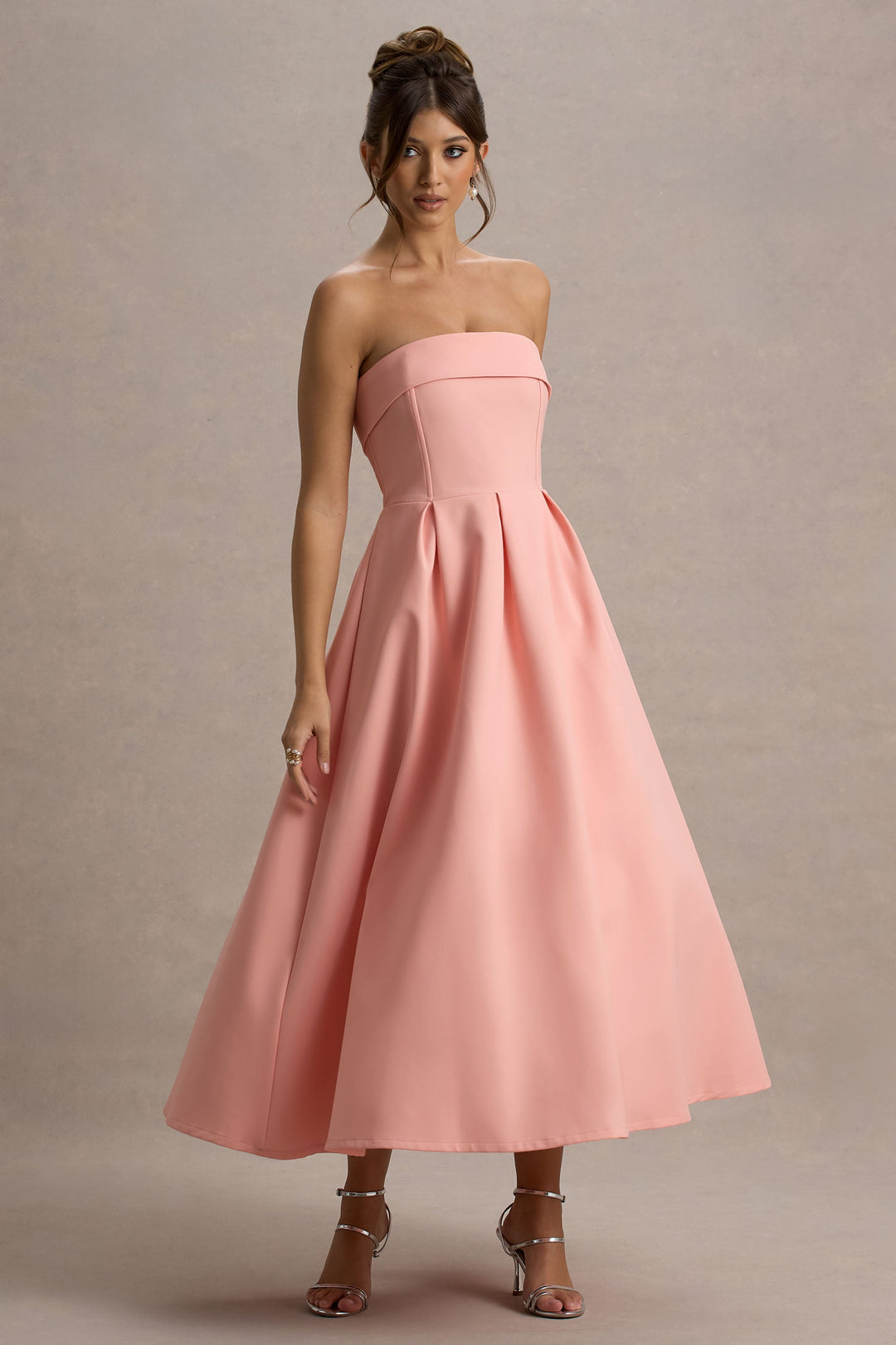 ANNE | Schulterfreies Midikleid für Hochzeitsgäste