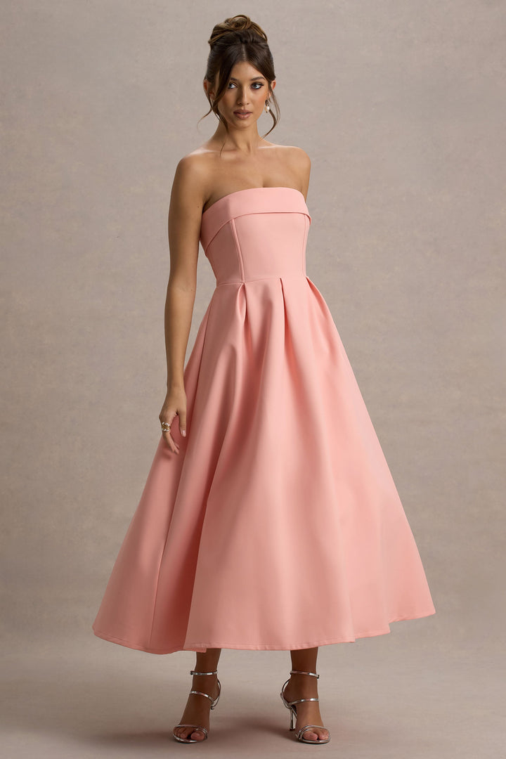 ANNE | Schulterfreies Midikleid für Hochzeitsgäste
