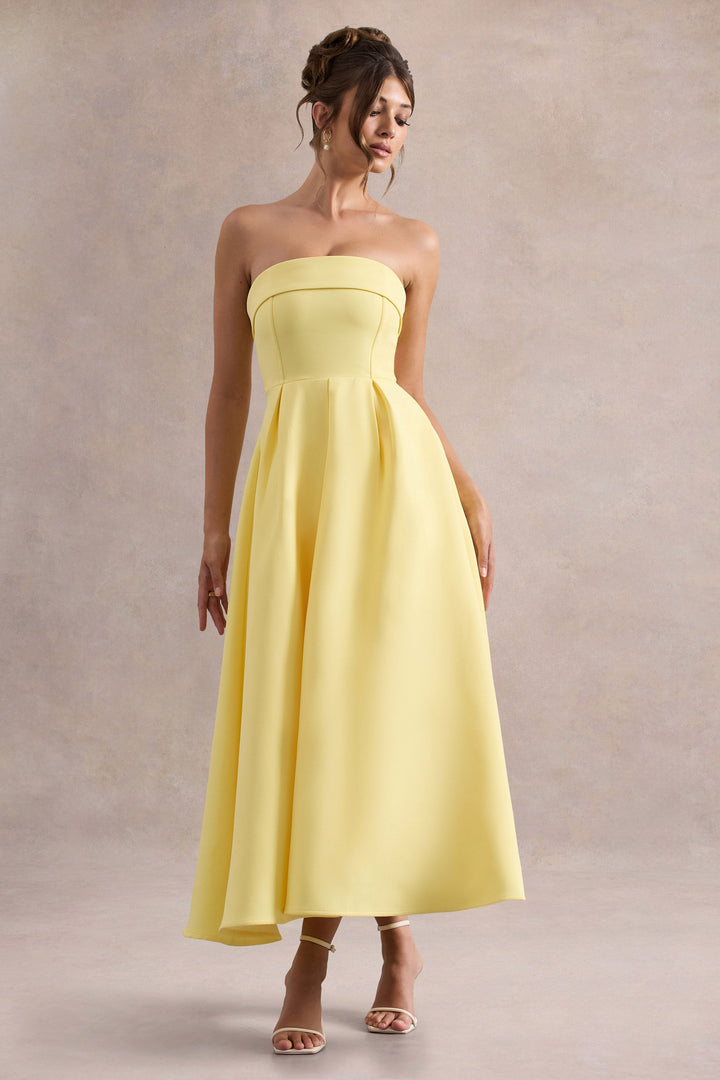 ANNE | Schulterfreies Midikleid für Hochzeitsgäste