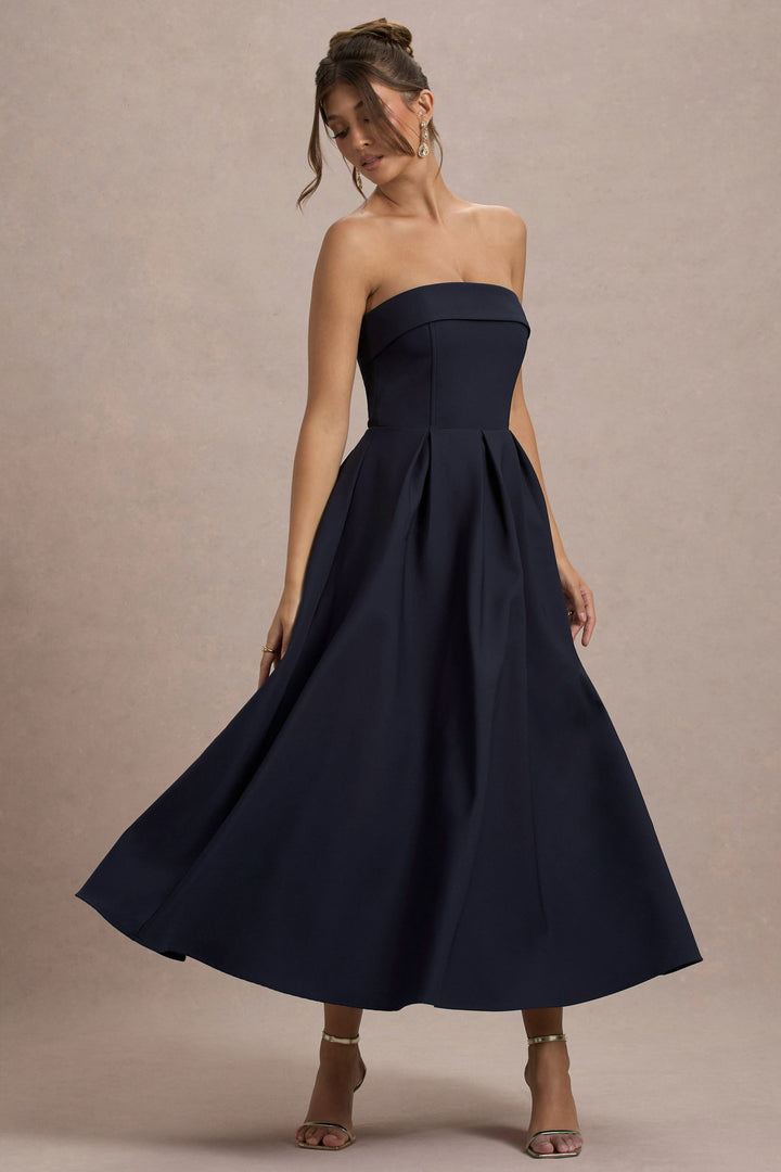 ANNE | Schulterfreies Midikleid für Hochzeitsgäste