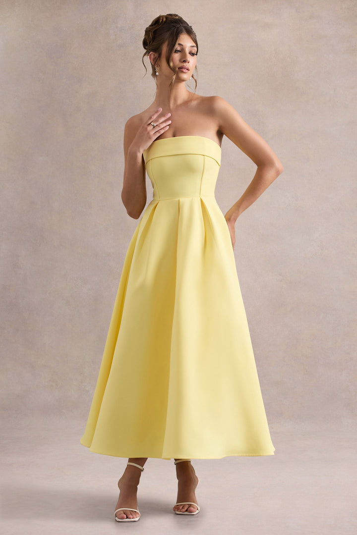 ANNE | Schulterfreies Midikleid für Hochzeitsgäste