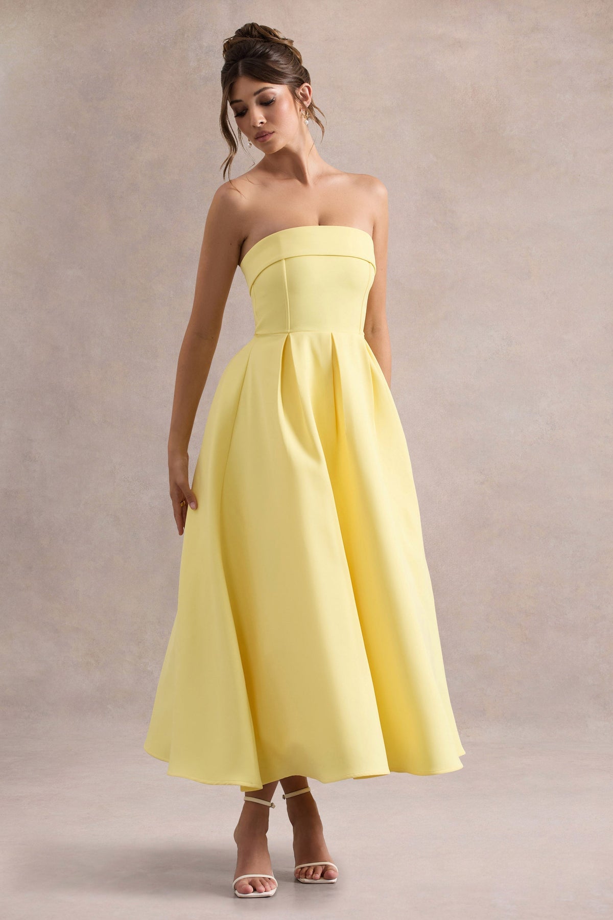 ANNE | Schulterfreies Midikleid für Hochzeitsgäste