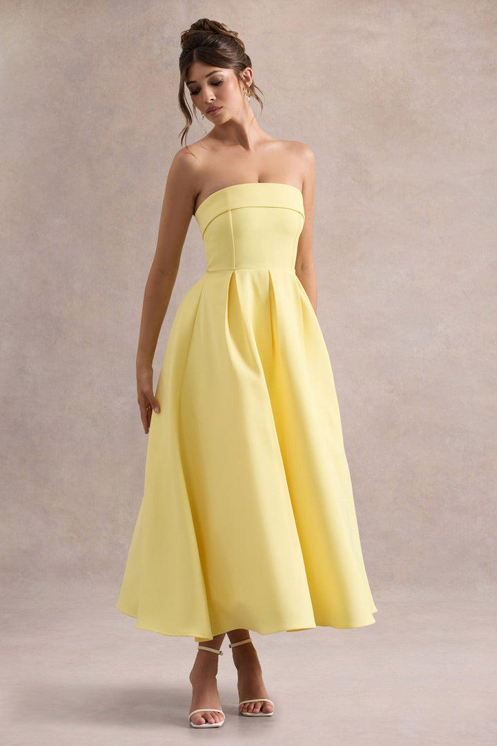 ANNE | Schulterfreies Midikleid für Hochzeitsgäste