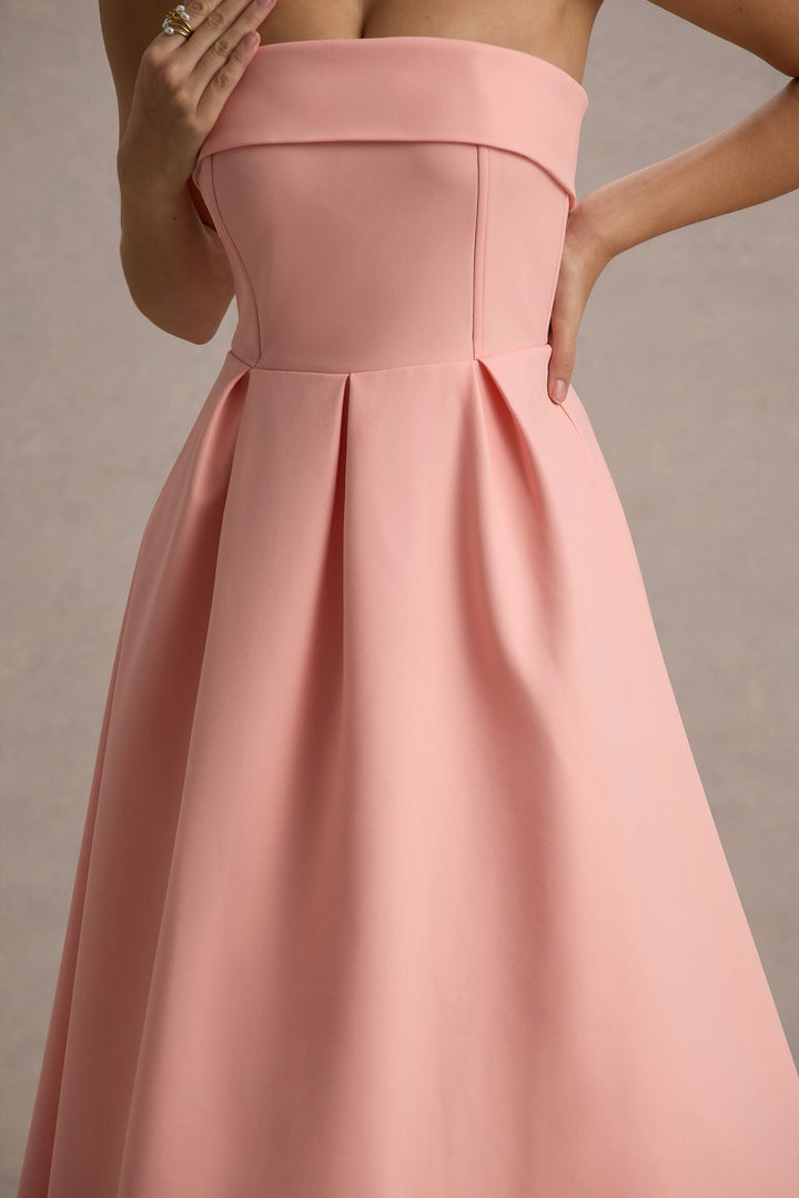 ANNE | Schulterfreies Midikleid für Hochzeitsgäste
