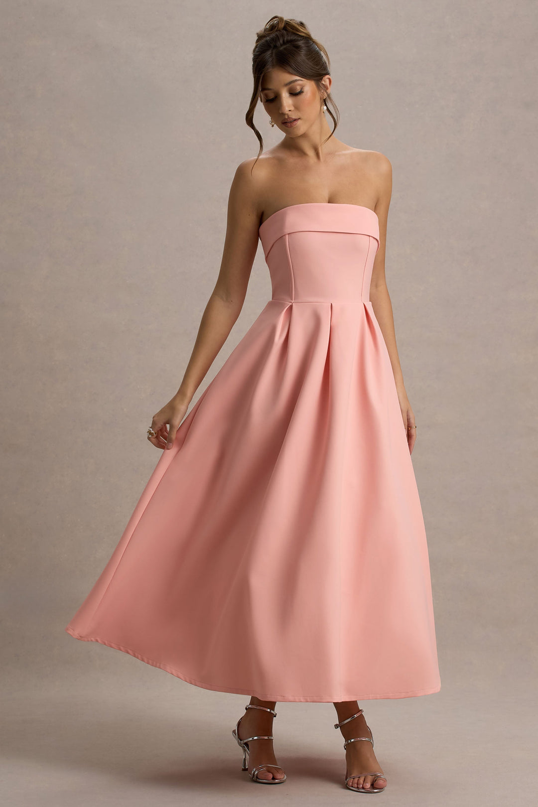 ANNE | Schulterfreies Midikleid für Hochzeitsgäste