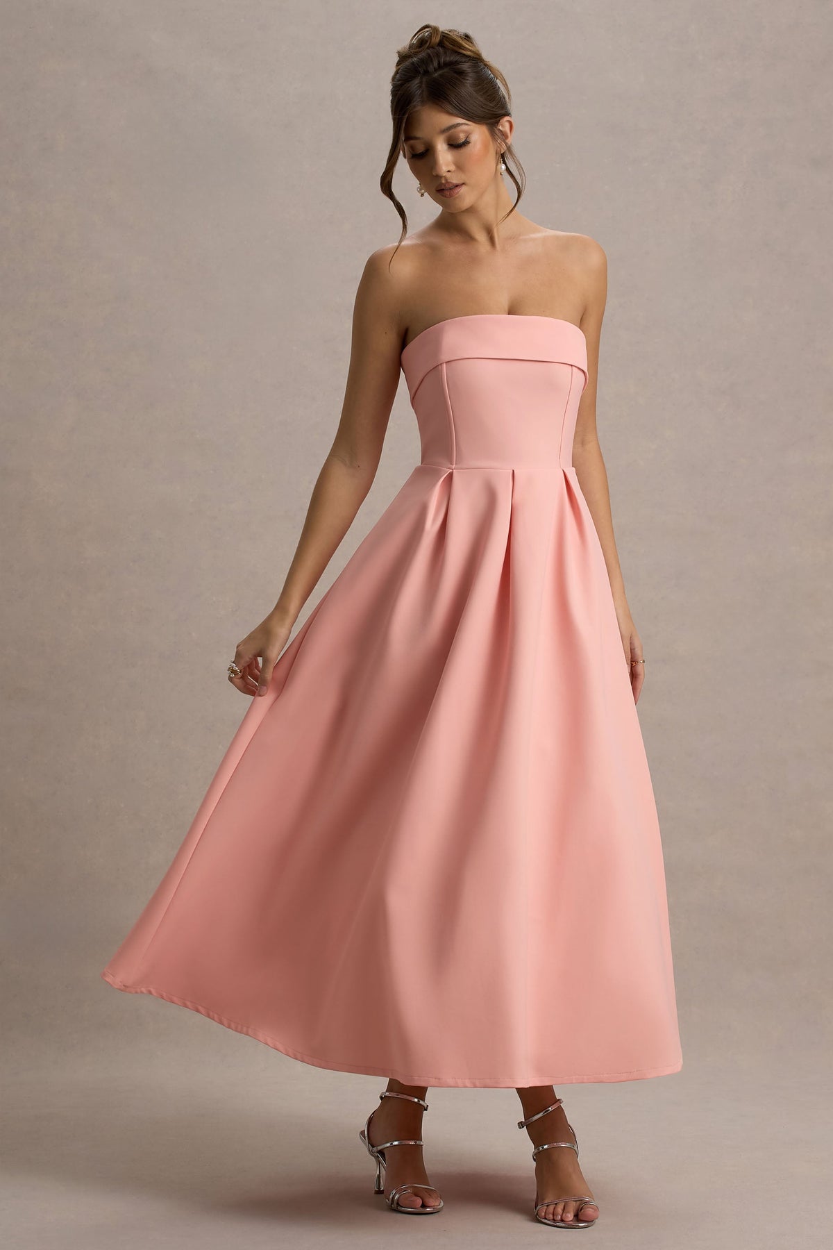 ANNE | Schulterfreies Midikleid für Hochzeitsgäste