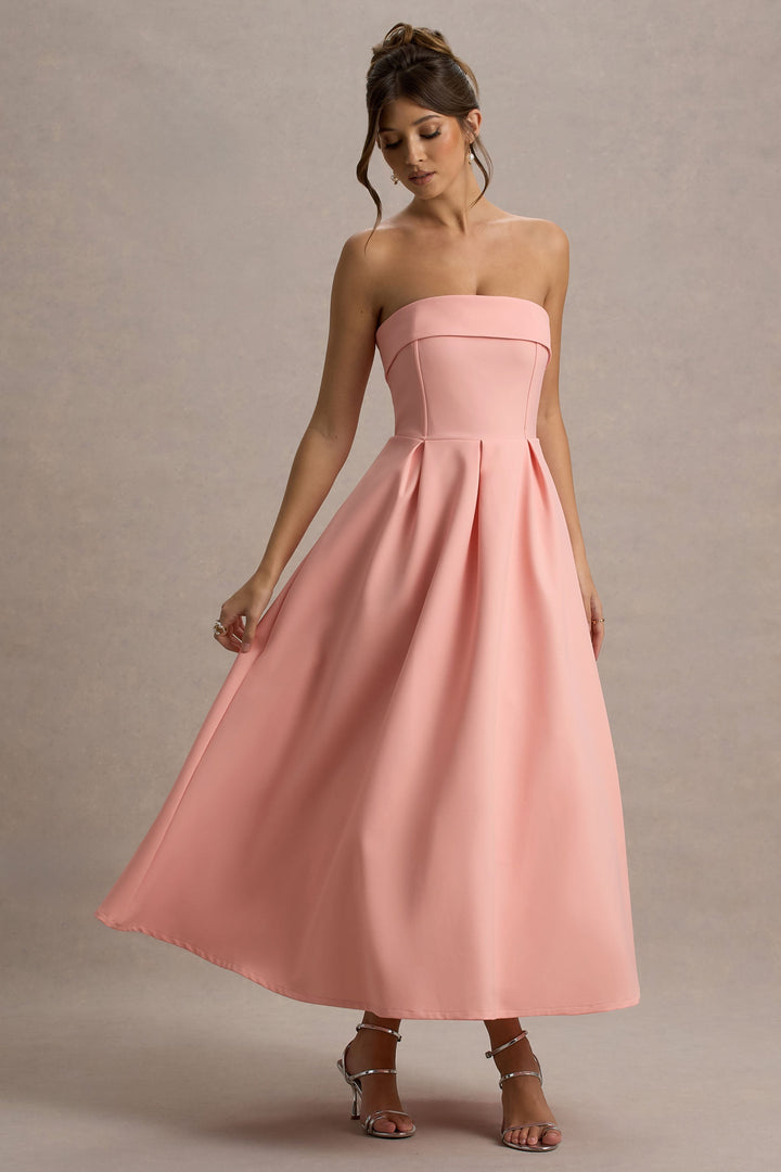 ANNE | Schulterfreies Midikleid für Hochzeitsgäste
